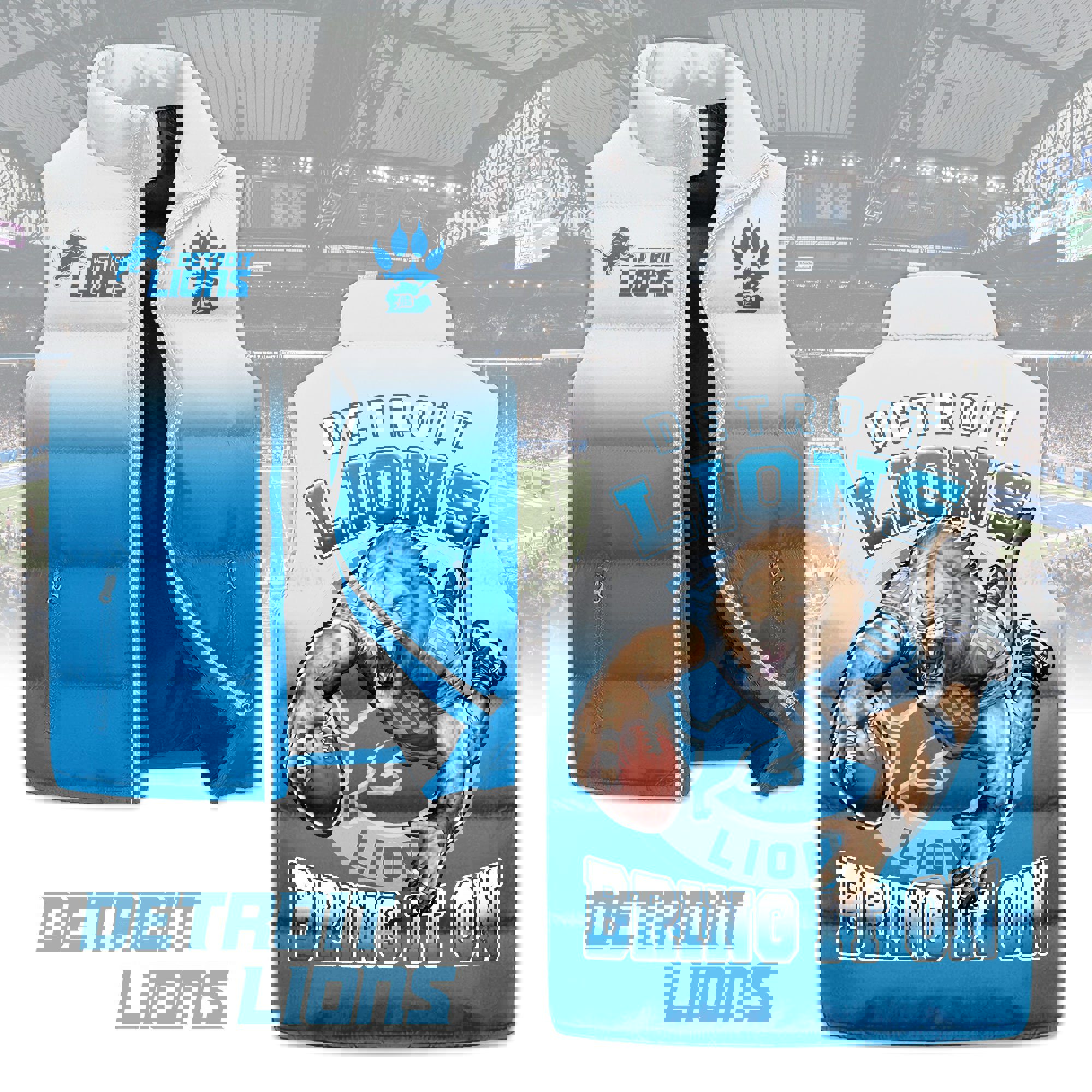 Detroit Lions Sleeveless Coat Sleeveless Vest Gift For Fans