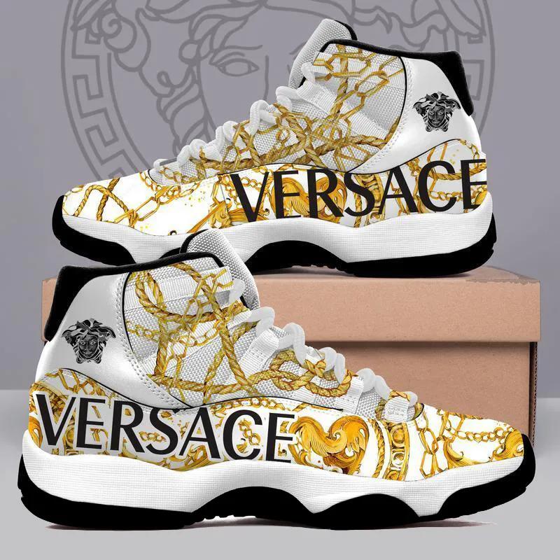 Gianni Versace White Air Jordan 11 Sneakers Shoes JD11073