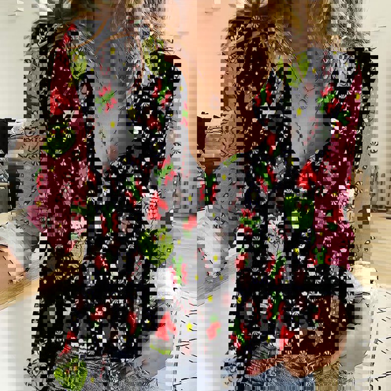 Grinch Women Casual Shirt Grinch Casual Long Sleeve Button Down Shirt Grinch
Linen Shirt