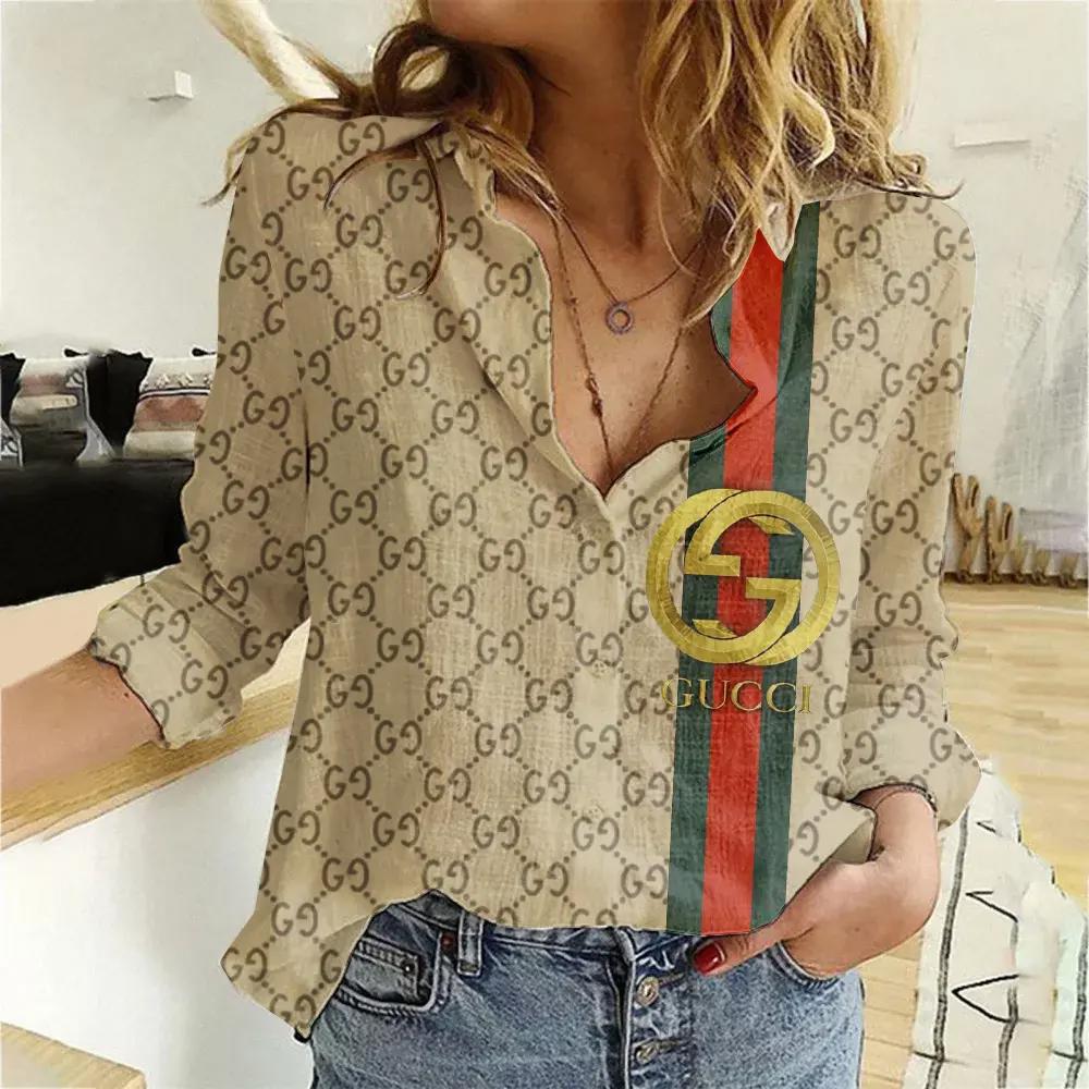 Gucci Luxury Women Casual Shirt Linen Shirt WCS1001