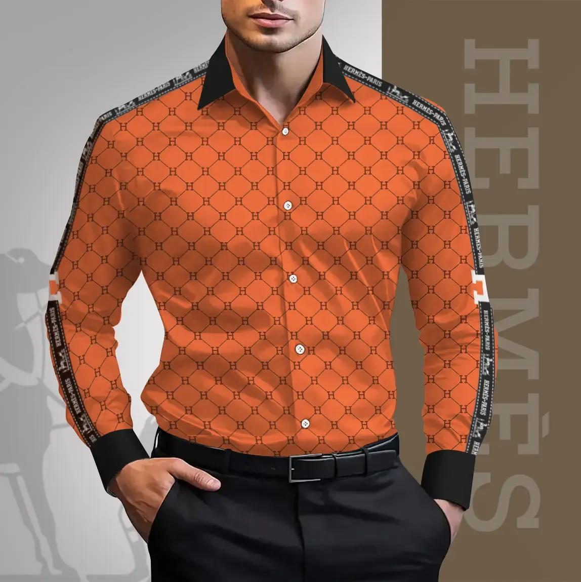 Hermes Premium Long Sleeve Button Shirt 2026 LUX-CCY-0000QOZTKGFX