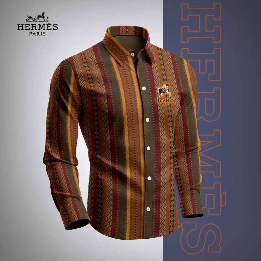 Hermes Premium Long Sleeve Button Shirt 2026 LUX-CCY-0E4HRGV77