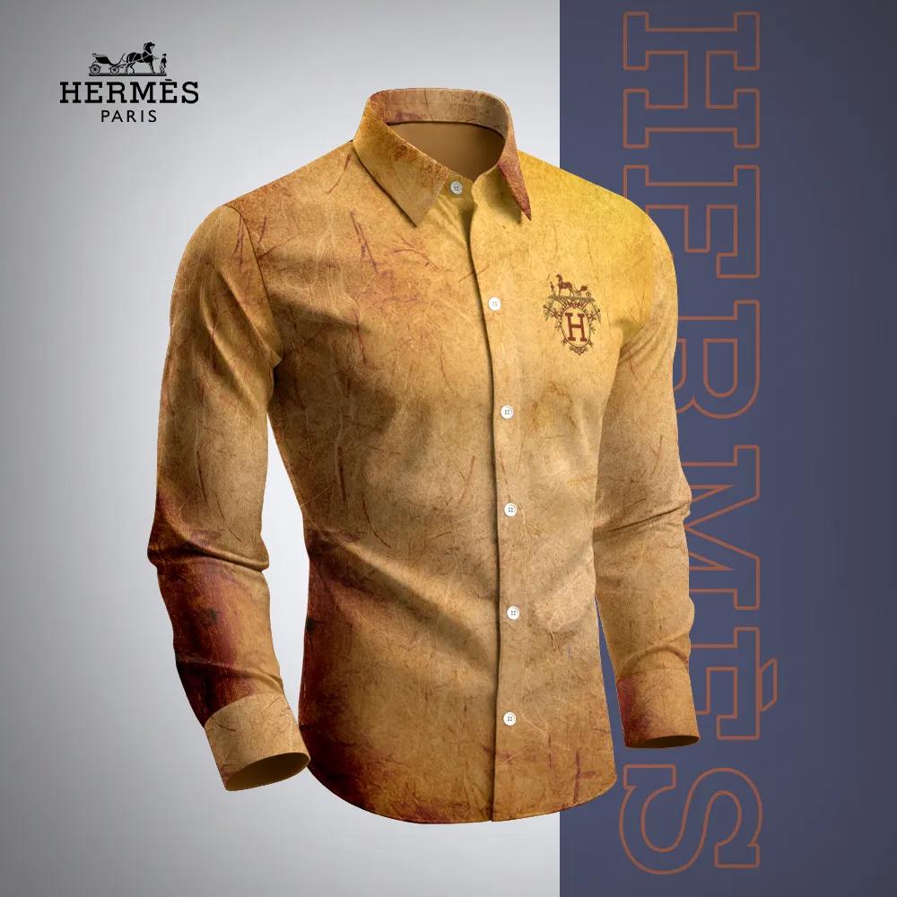 Hermes Premium Long Sleeve Button Shirt 2026 LUX-CCY-0KQM9WD4F