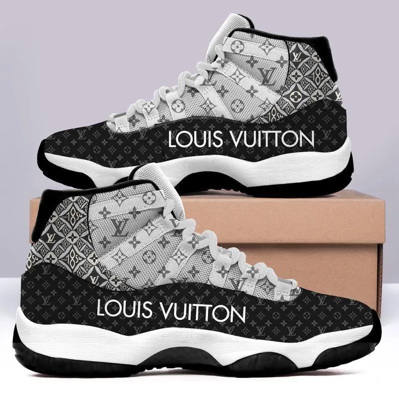 Louis Vuitton Black White Air Jordan 11 Shoes LV Sneakers Gifts JD11042