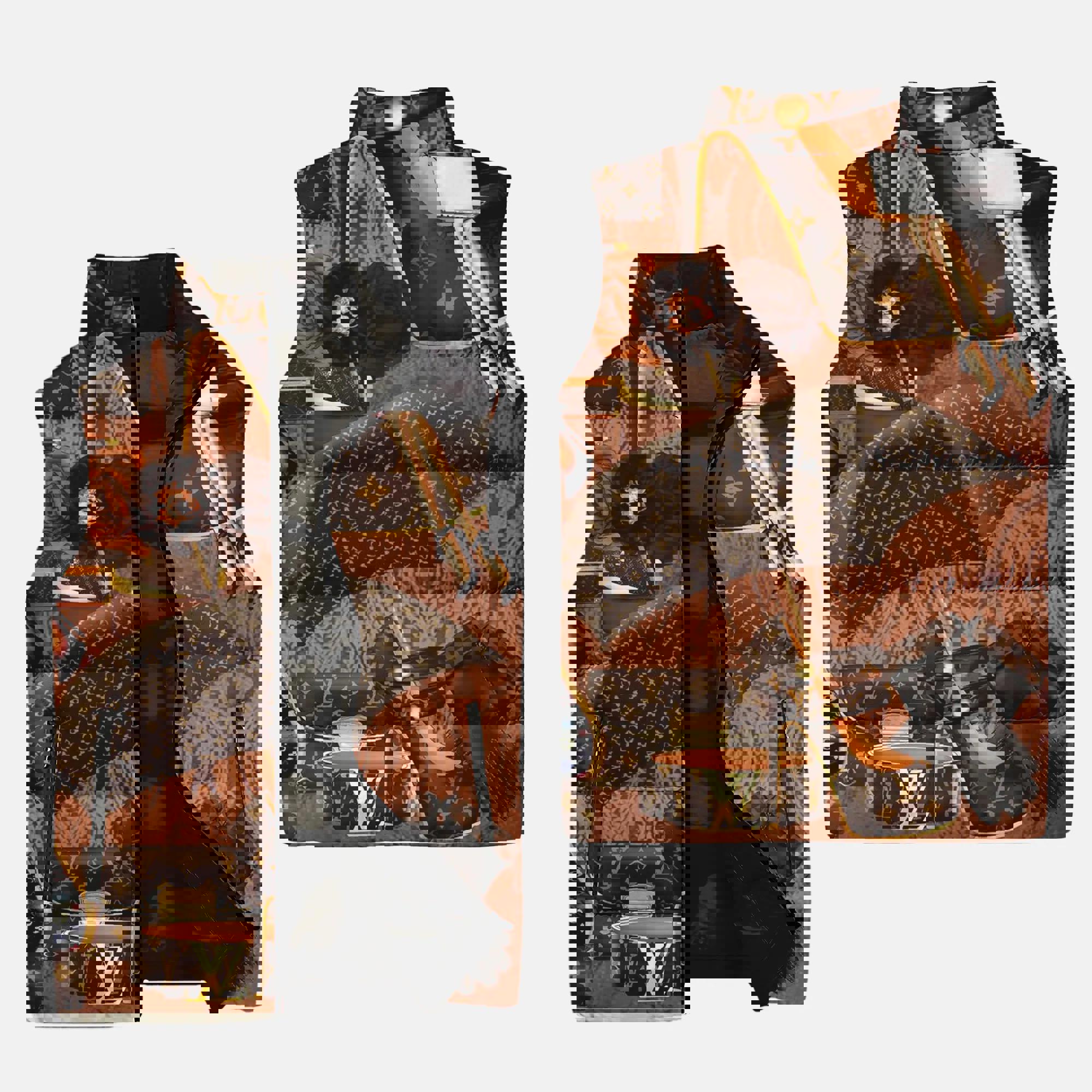 Louis Vuitton Fashion Luxury Brand 3D Sleeveless Down Jacket