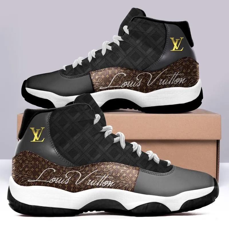 Louis Vuitton LV Black Brown Air Jordan 11 Sneakers Shoes JD11032