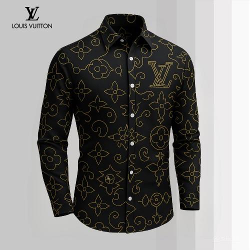 Louis Vuitton Premium Long Sleeve Button Shirt 2026 LX-SMLV2026073