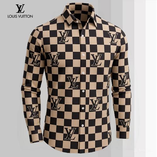Louis Vuitton Premium Long Sleeve Button Shirt 2026 LX-SMLV2026077