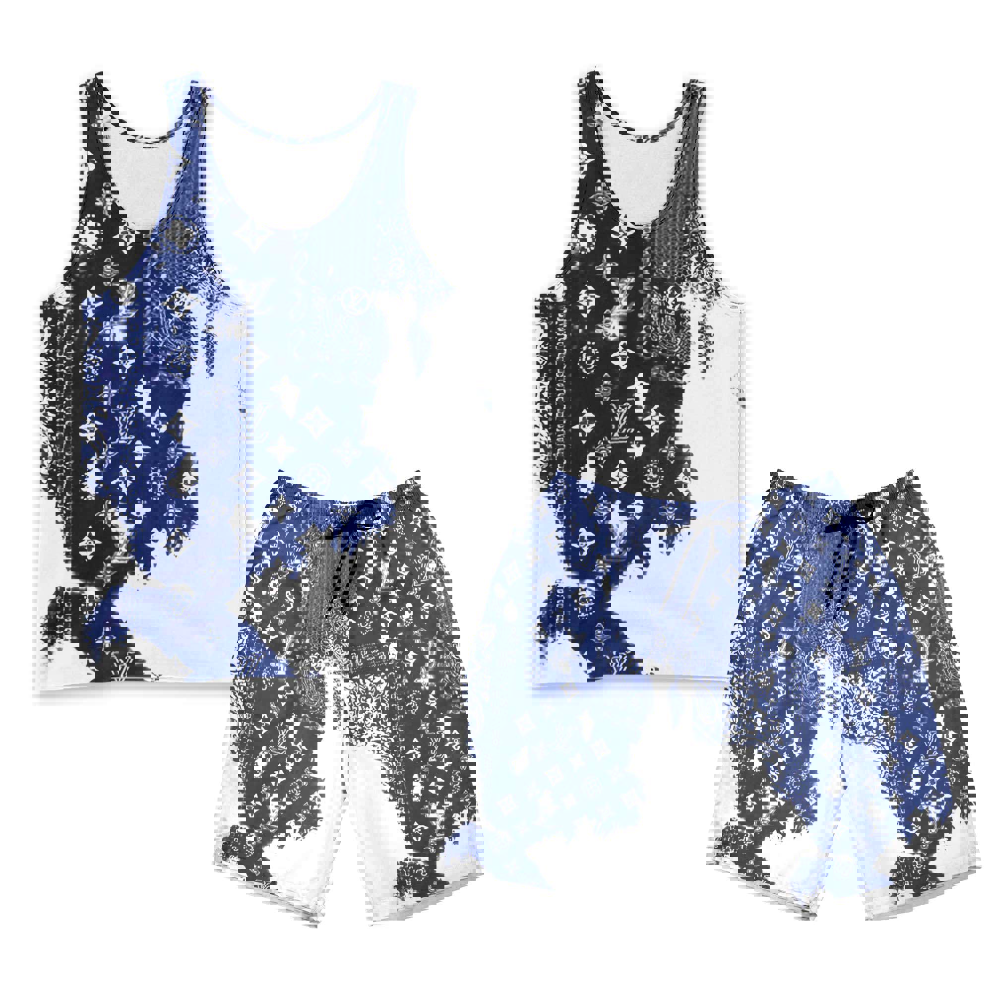 LV Luxury Combo Tank Top Shorts Set Outfit Summer CTS1001