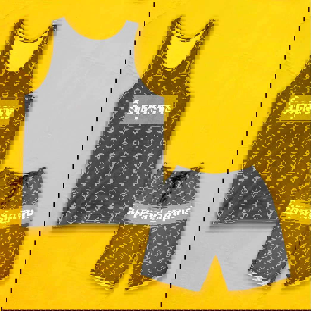 LV Luxury Combo Tank Top Shorts Set Outfit Summer CTS1004