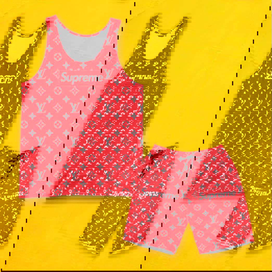 LV Luxury Combo Tank Top Shorts Set Outfit Summer CTS1005