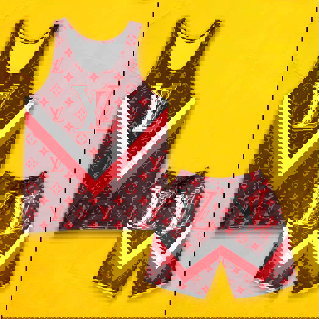 LV Luxury Combo Tank Top Shorts Set Outfit Summer CTS1006