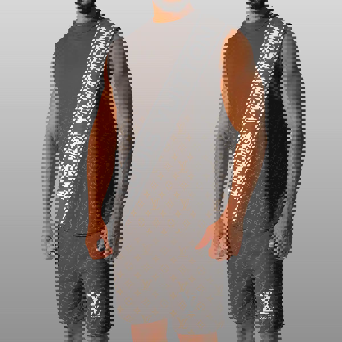 LV Luxury Combo Tank Top Shorts Set Outfit Summer CTS1012