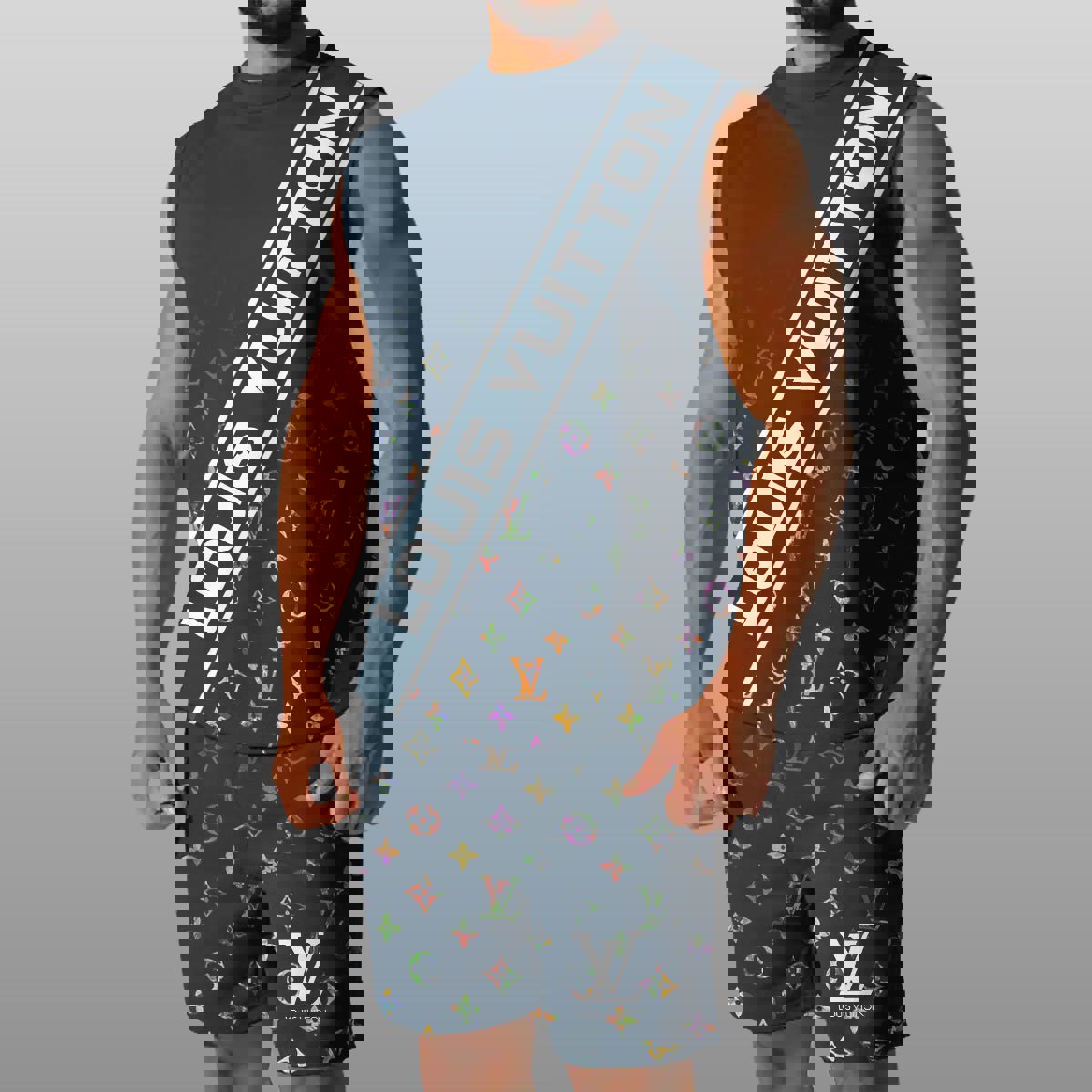 LV Luxury Combo Tank Top Shorts Set Outfit Summer CTS1014