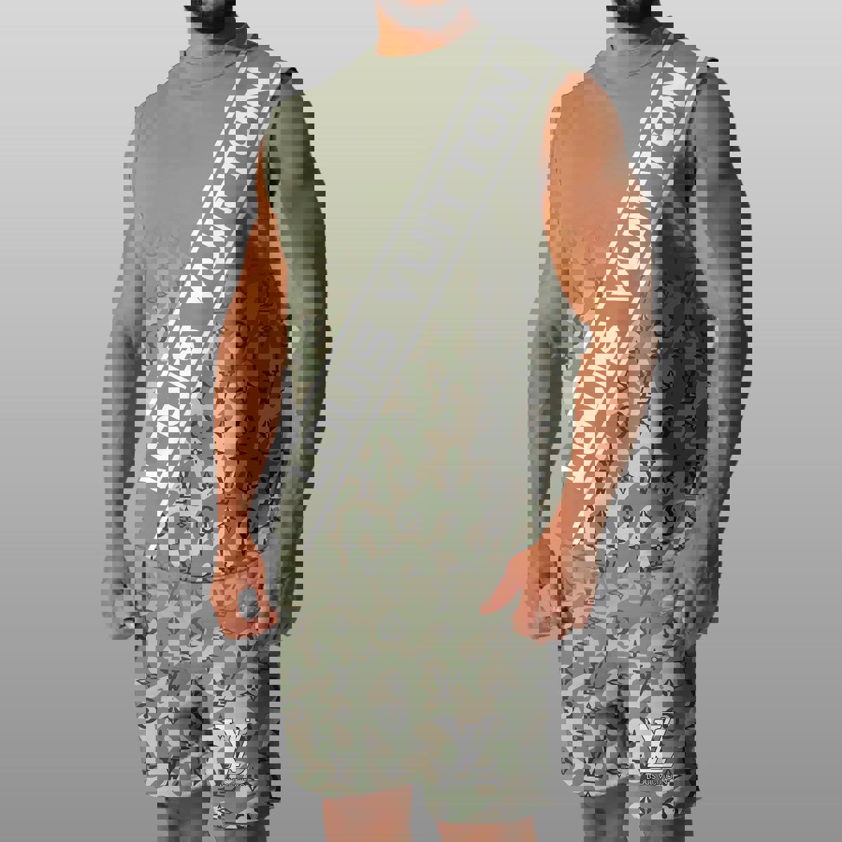 LV Luxury Combo Tank Top Shorts Set Outfit Summer CTS1019