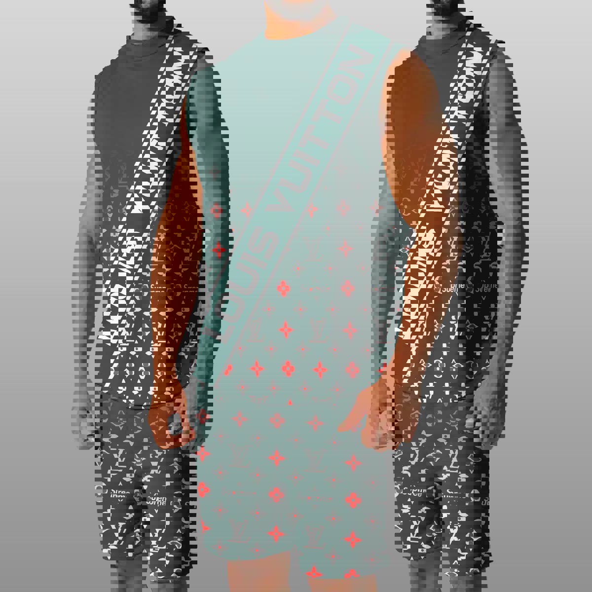 LV Luxury Combo Tank Top Shorts Set Outfit Summer CTS1022