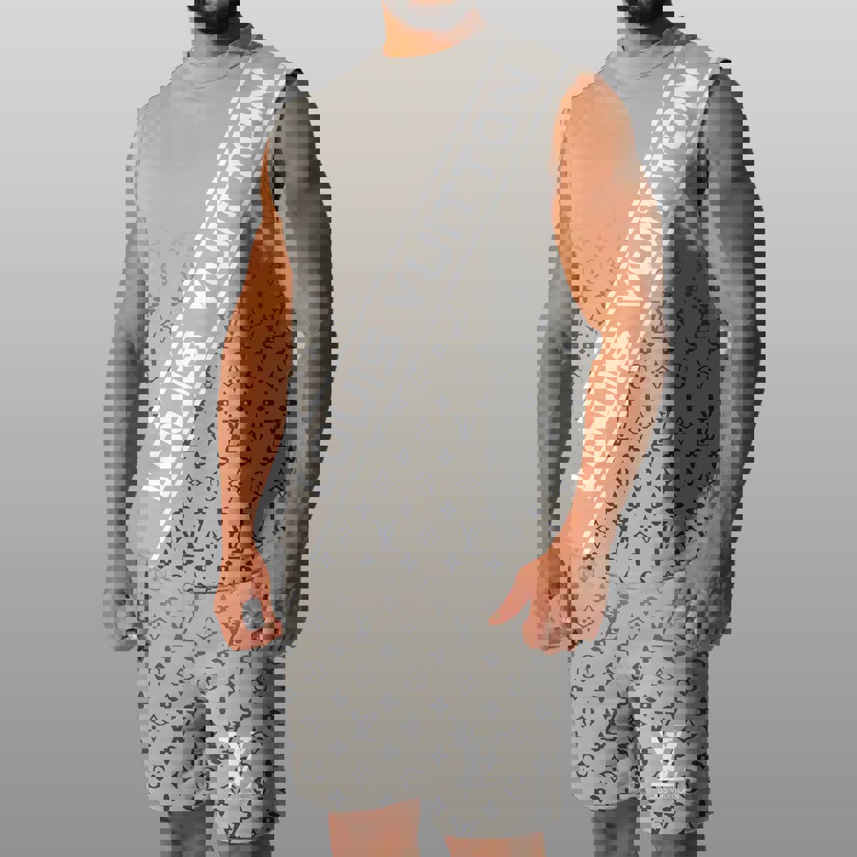 LV Luxury Combo Tank Top Shorts Set Outfit Summer CTS1023