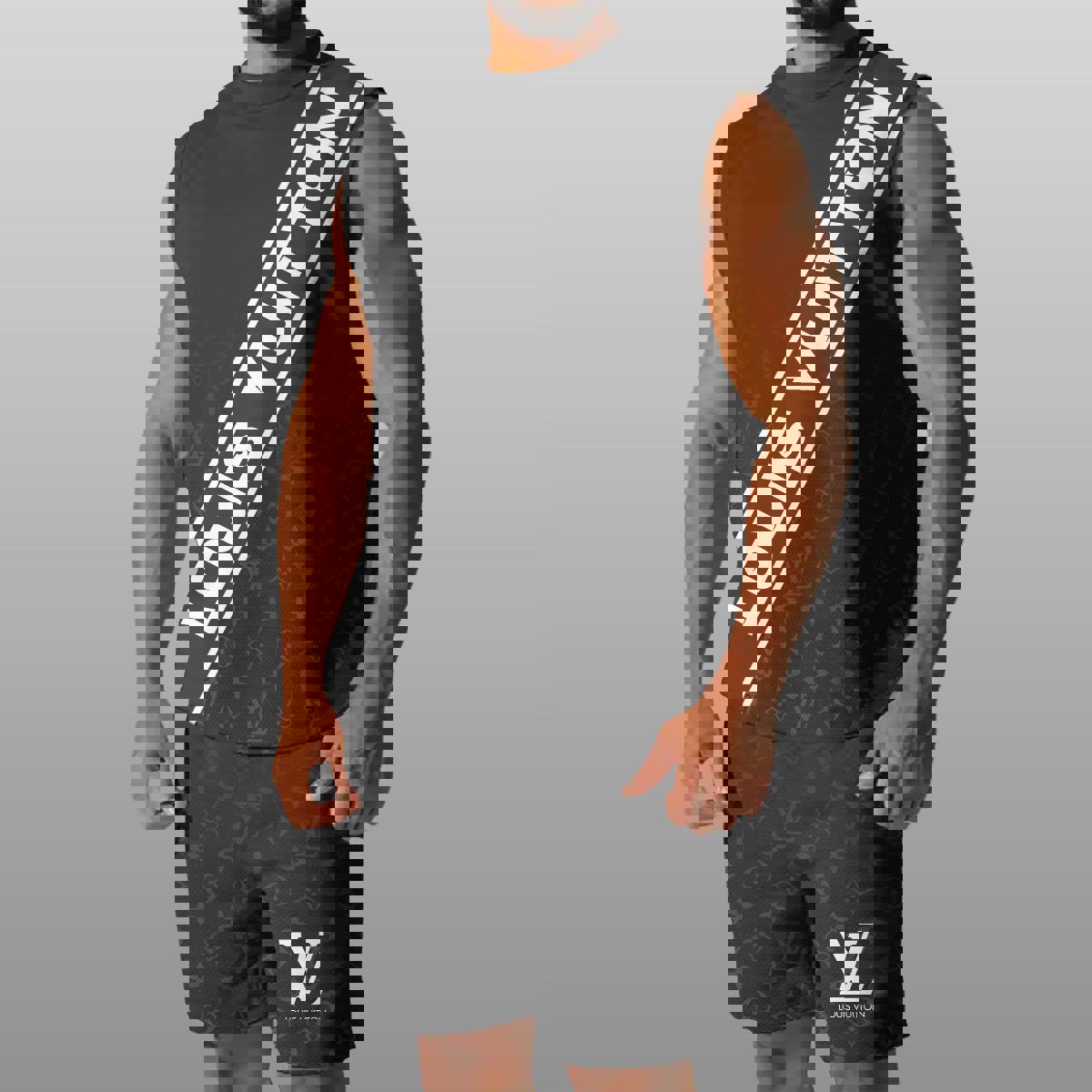 LV Luxury Combo Tank Top Shorts Set Outfit Summer CTS1027