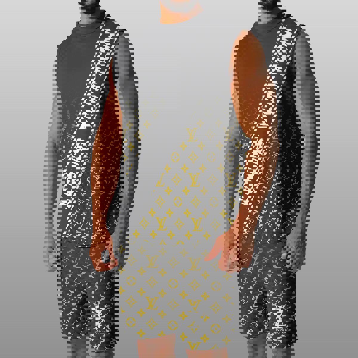 LV Luxury Combo Tank Top Shorts Set Outfit Summer CTS1029