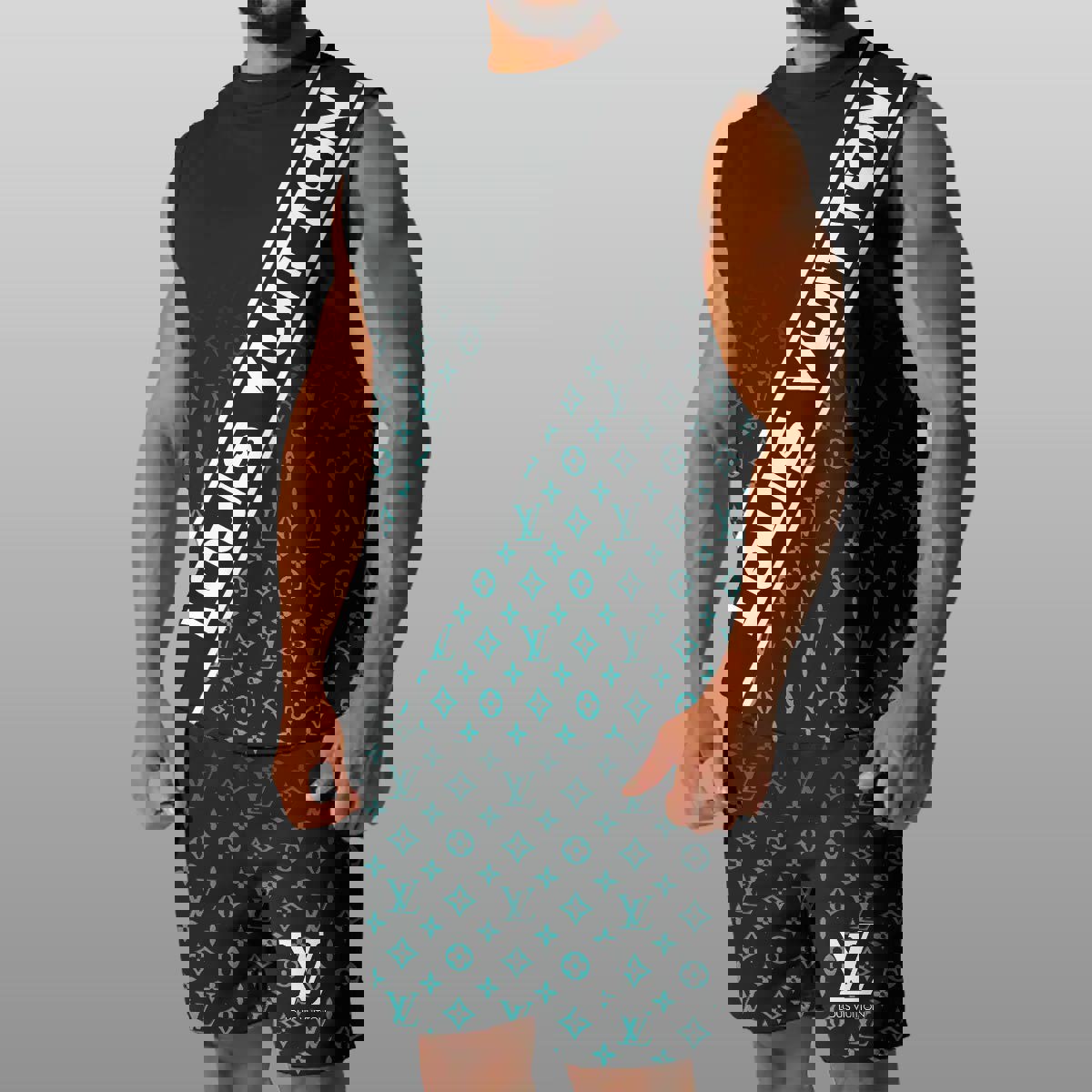 LV Luxury Combo Tank Top Shorts Set Outfit Summer CTS1031