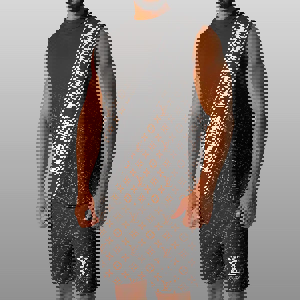 LV Luxury Combo Tank Top Shorts Set Outfit Summer CTS1032