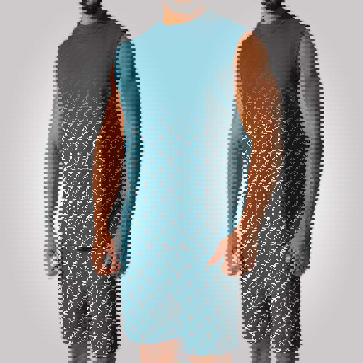 LV Luxury Combo Tank Top Shorts Set Outfit Summer CTS1035