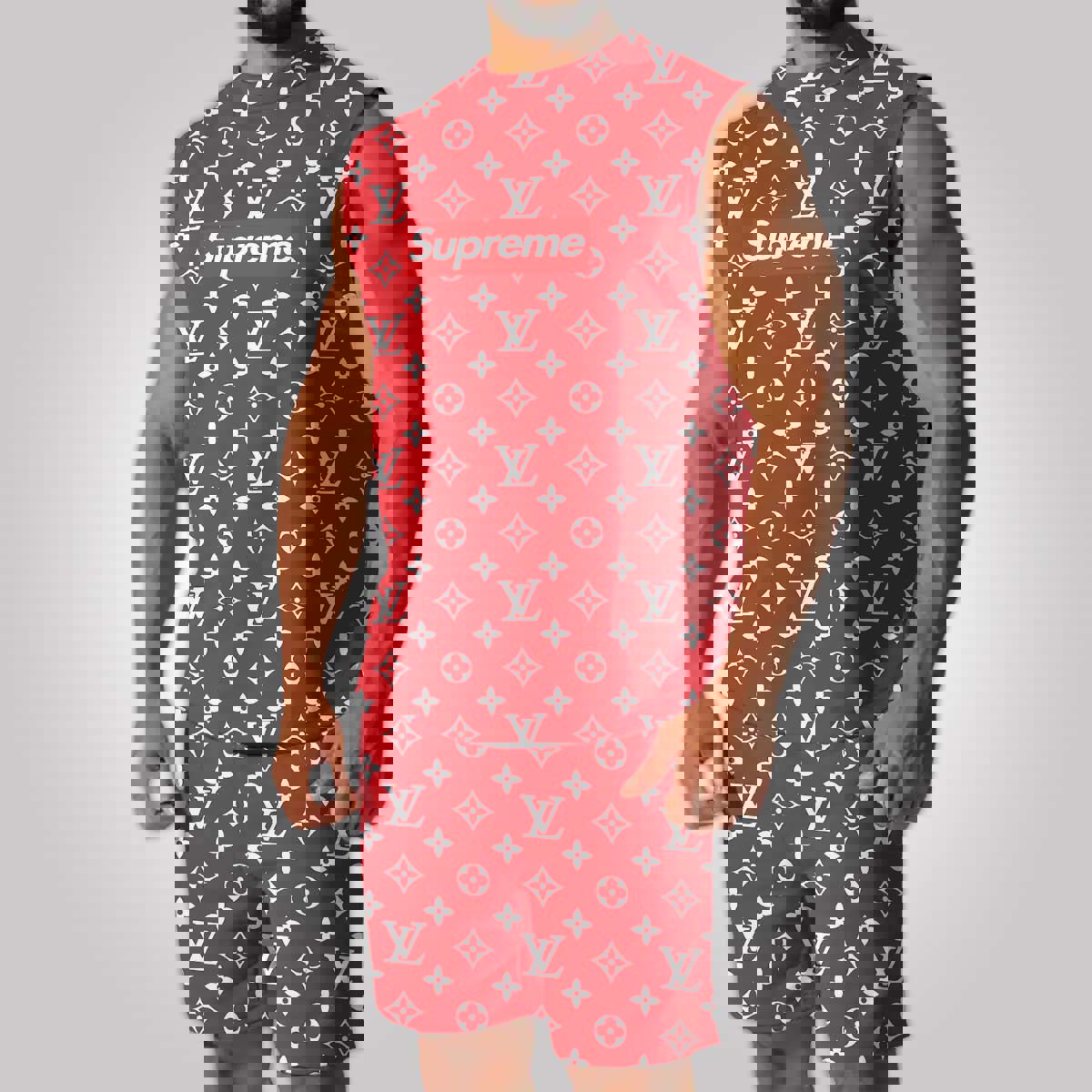 LV Luxury Combo Tank Top Shorts Set Outfit Summer CTS1036