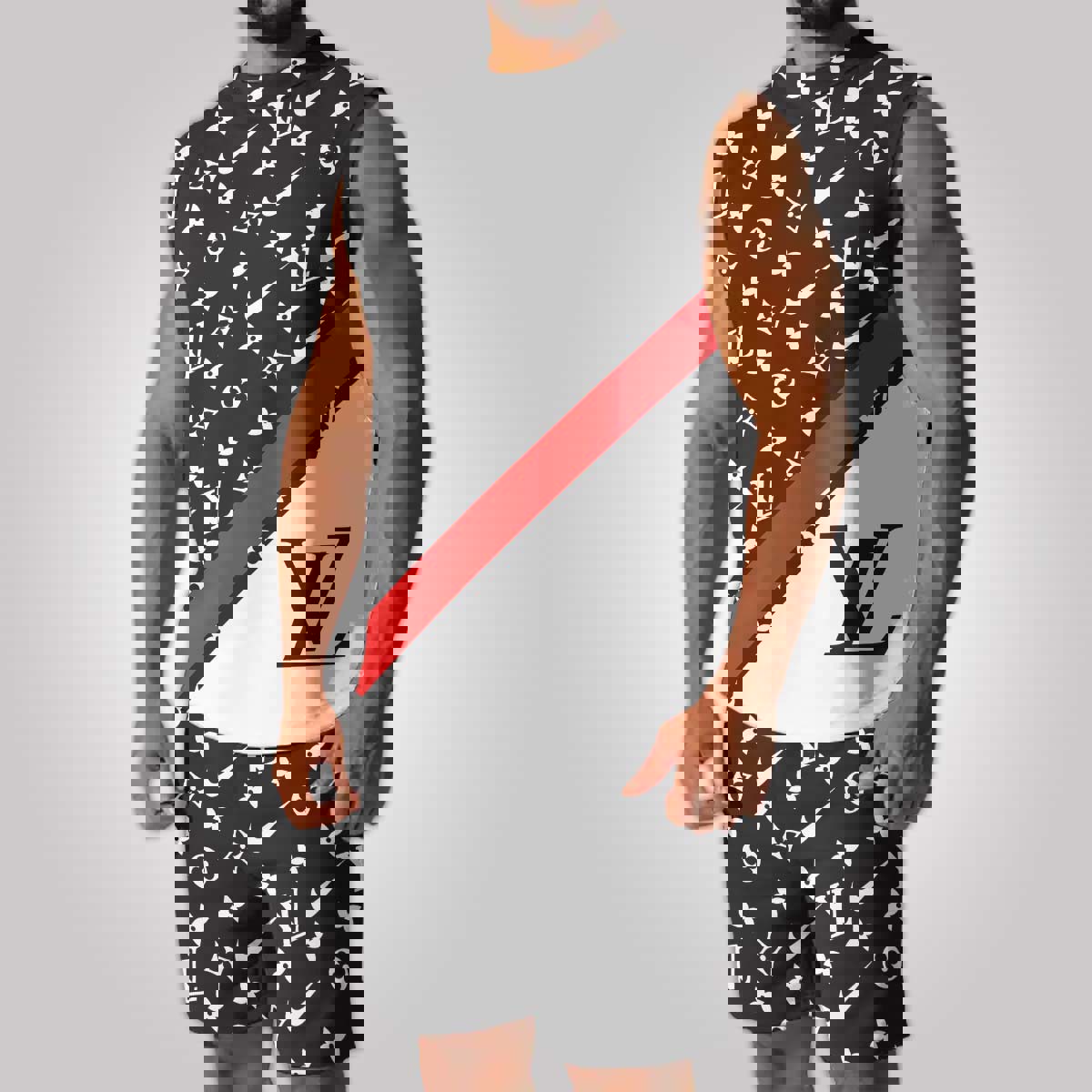 LV Luxury Combo Tank Top Shorts Set Outfit Summer CTS1038