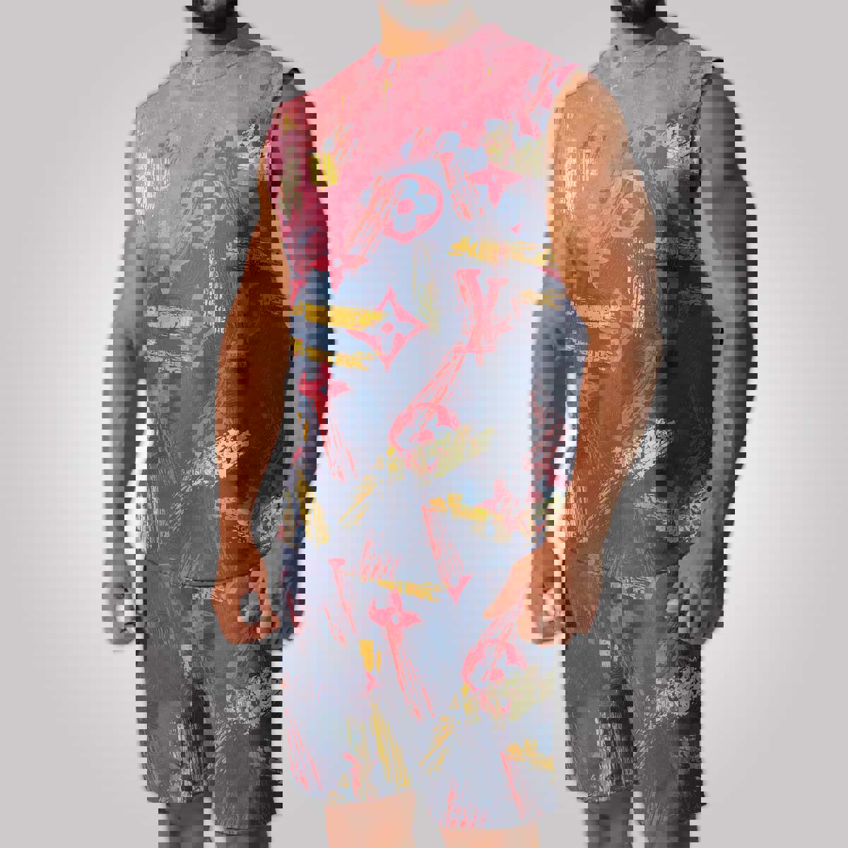 LV Luxury Combo Tank Top Shorts Set Outfit Summer CTS1040