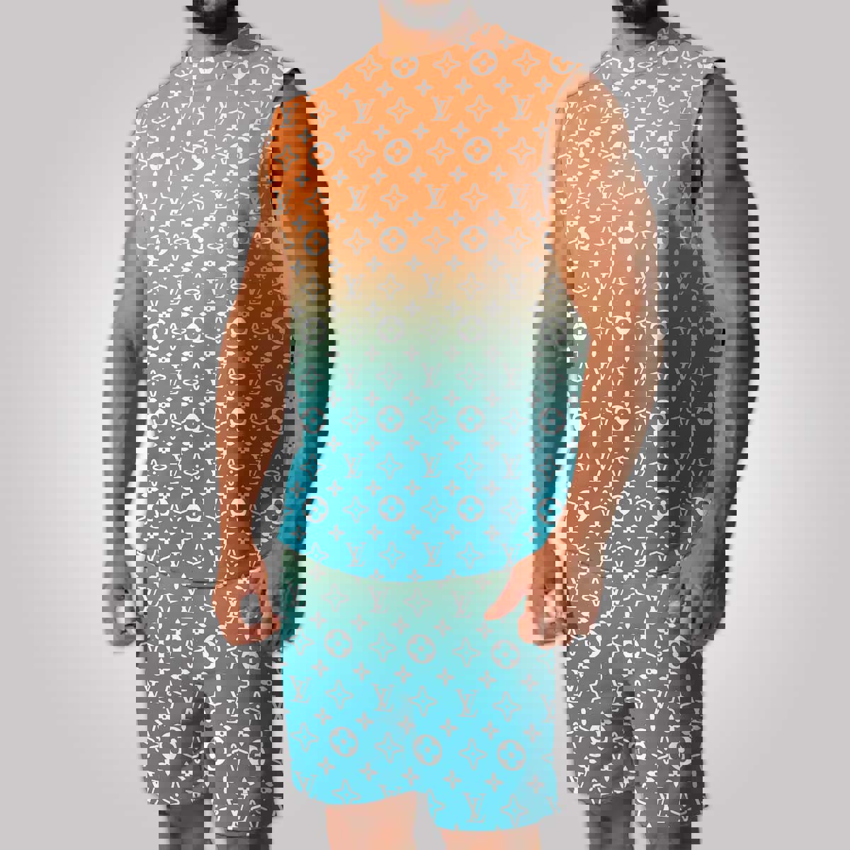 LV Luxury Combo Tank Top Shorts Set Outfit Summer CTS1041