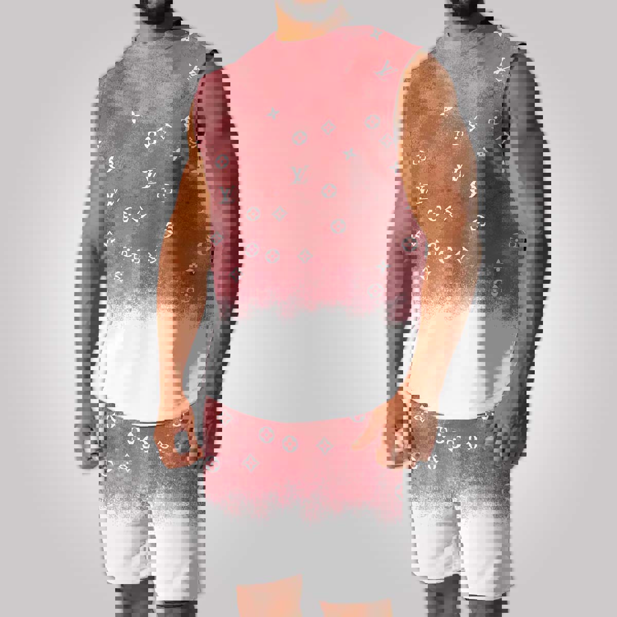 LV Luxury Combo Tank Top Shorts Set Outfit Summer CTS1044