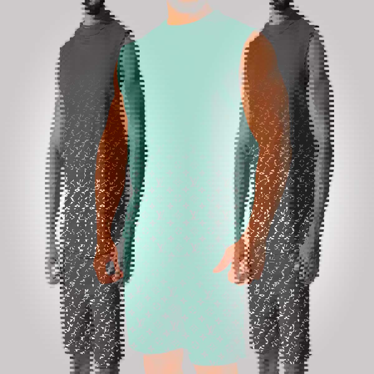 LV Luxury Combo Tank Top Shorts Set Outfit Summer CTS1045