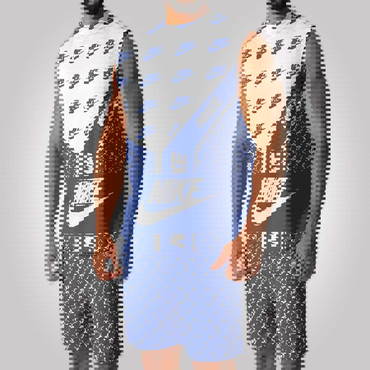 LV x Nike Luxury Combo Tank Top Shorts Set Outfit Summer CTS1048