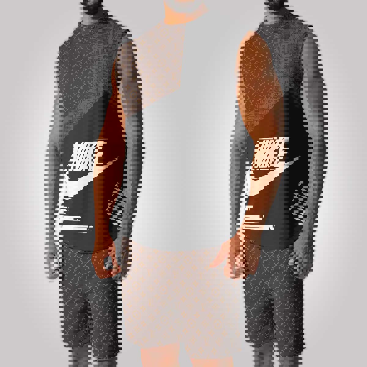 LV x Nike Luxury Combo Tank Top Shorts Set Outfit Summer CTS1054