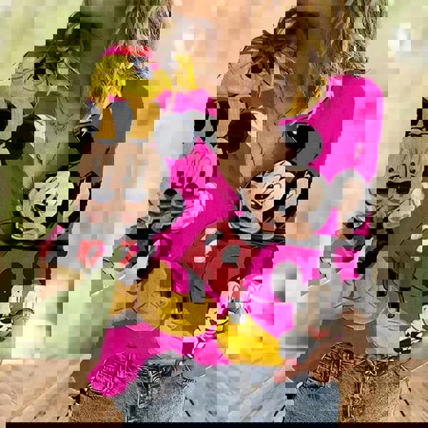 Mickey And Minnie Women Shirt Cartoon Casual Shirt Disney Fan Gift Disney Cute
Women Casual Shirt