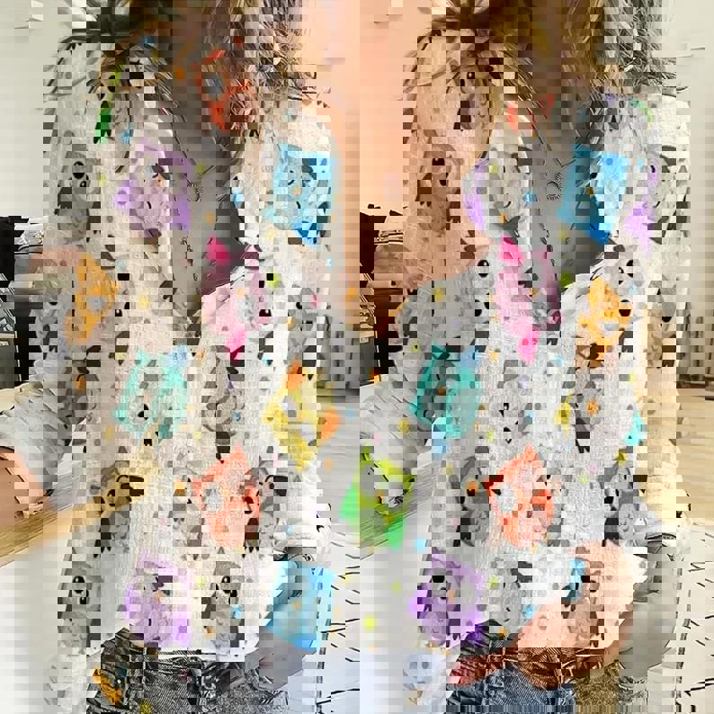 Owl Pattern Women Casual Shirt Owl Casual Long Sleeve Button Down Shirt Owl
Blouses For Women Owl Women Linen Shirt