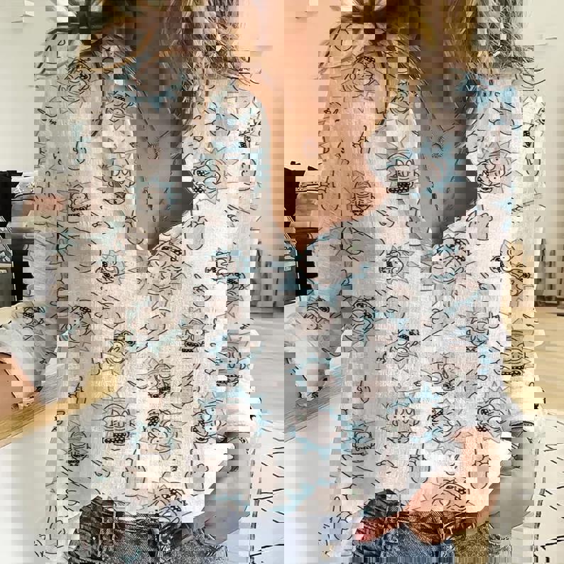 Rick Morty Women Casual Shirt Casual Long Sleeve Button Down Shirt Rick Morty
Fans Gifts