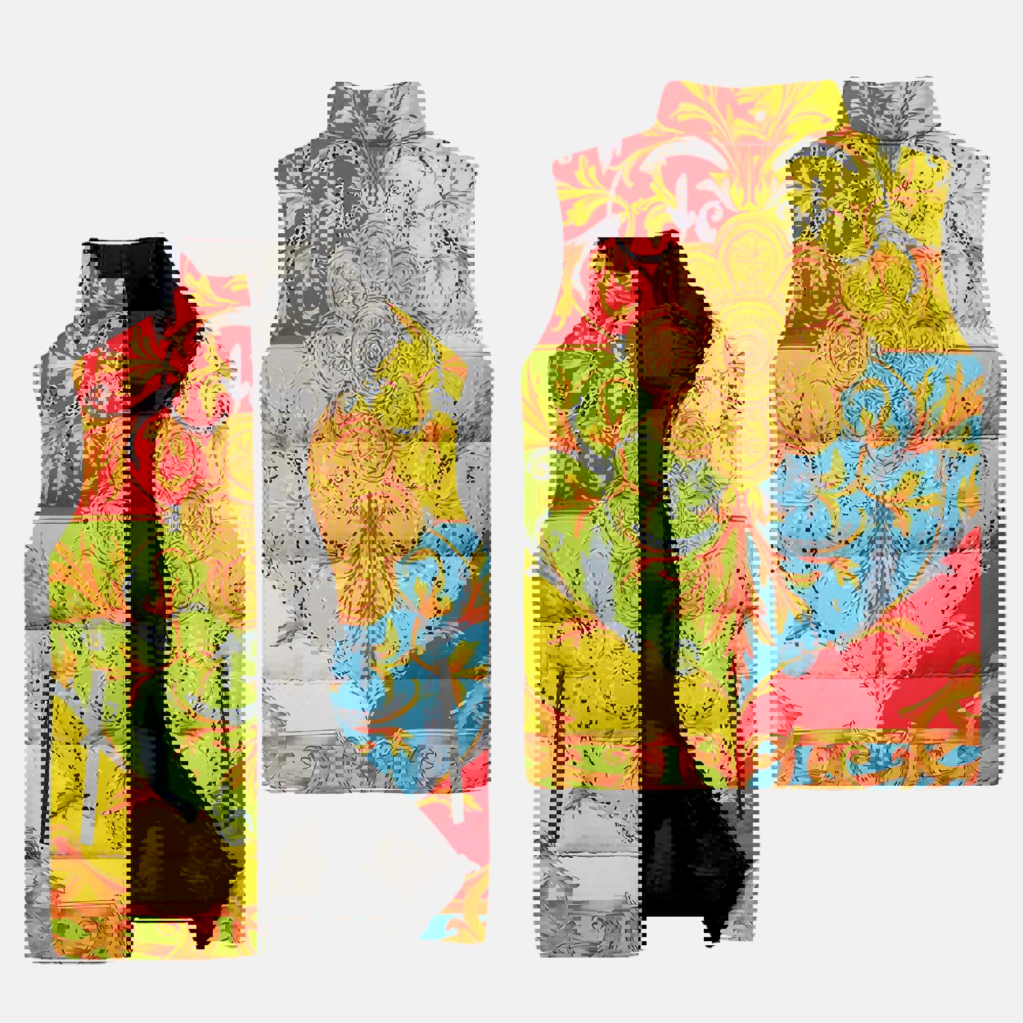 Versace Colorful Luxury Brand Premium Fashion 3D Sleeveless Down Jacket