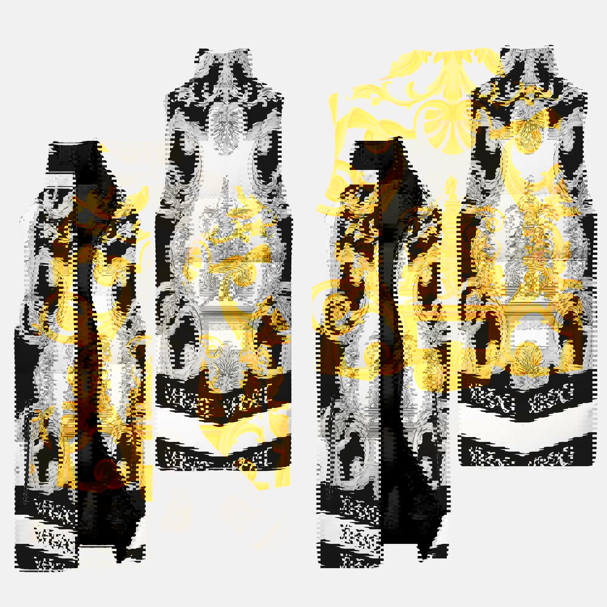 Versace Golden Luxury Brand Premium Fashion 3D Sleeveless Down Jacket