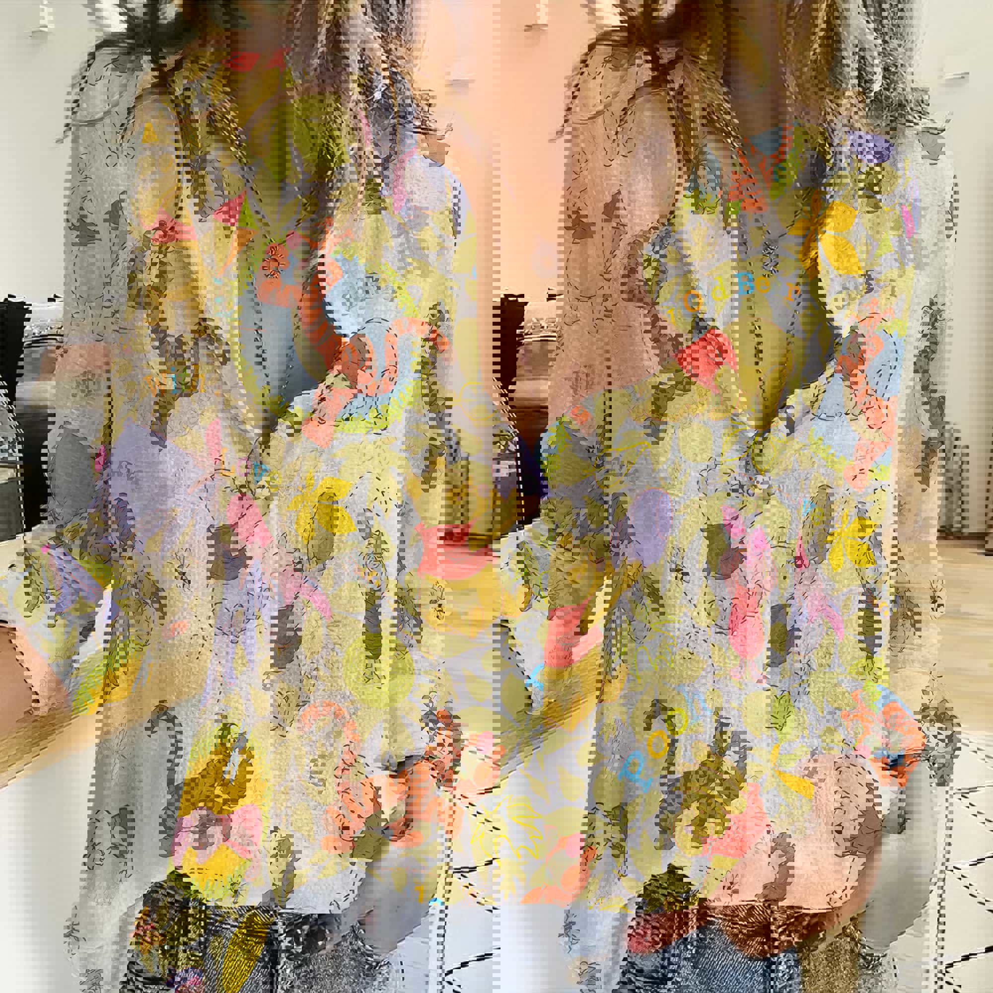 Winnie The Pooh Women Casual Shirt Casual Long Sleeve Button Down Shirt Winnie
The Pooh Fans Gifts