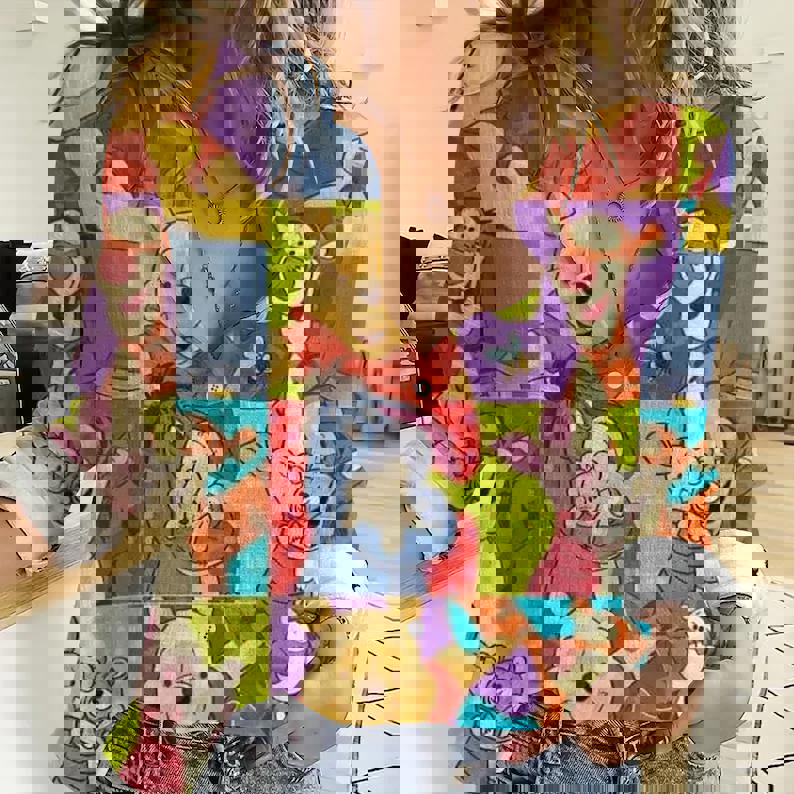 Winnie The Pooh Women Casual Shirt Casual Long Sleeve Button Down Shirt Winnie
The Pooh Fans Gifts