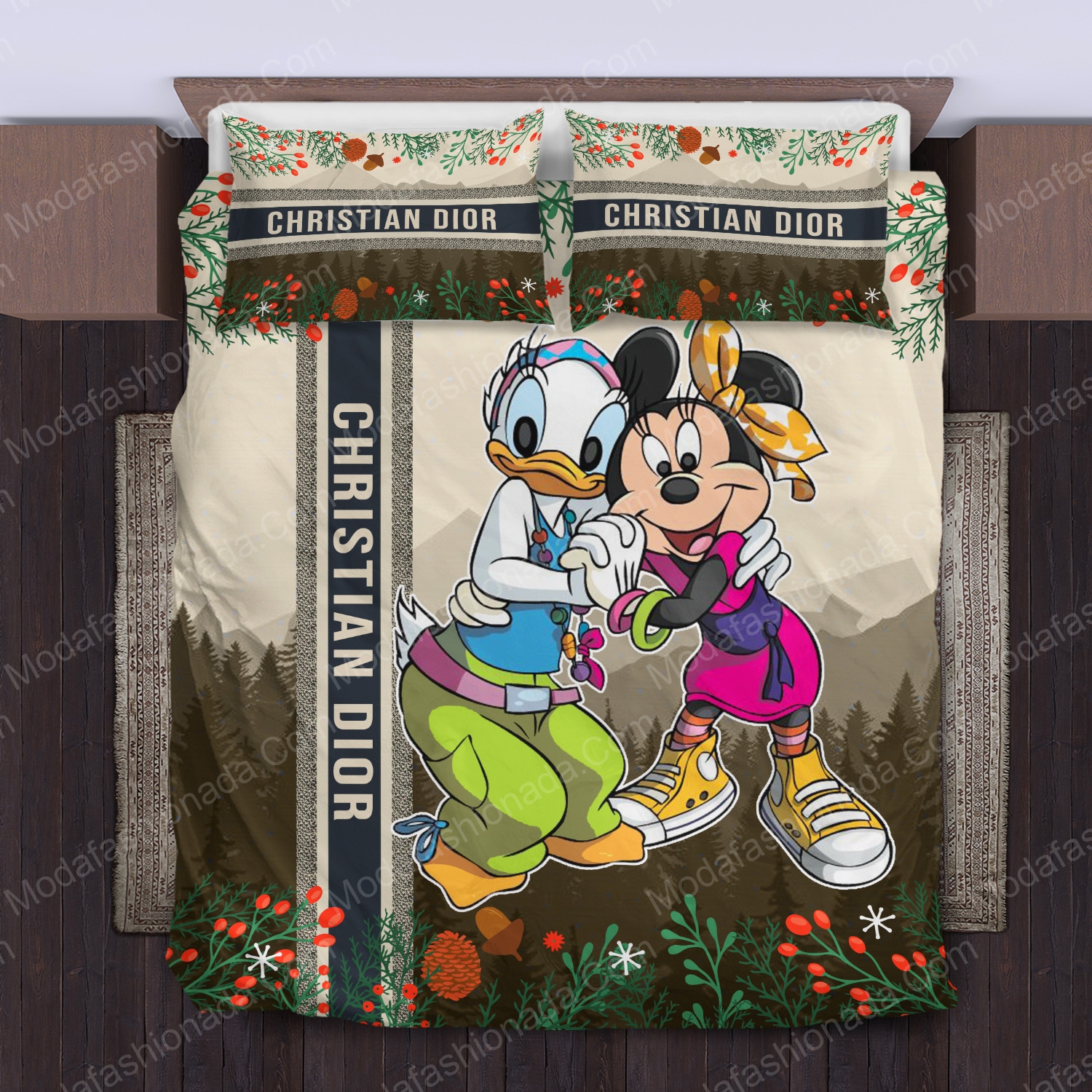 Donal mickey mouse christian dior christmas bedding sets