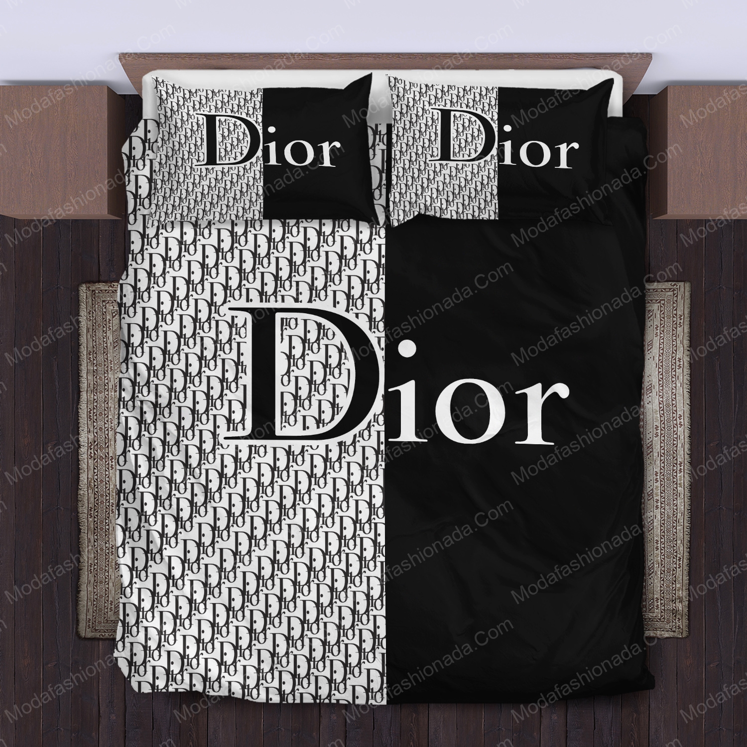 Black and white dior bedding sets