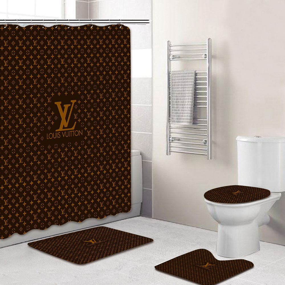 Louis vuitton shower curtains brown full bathroom sets