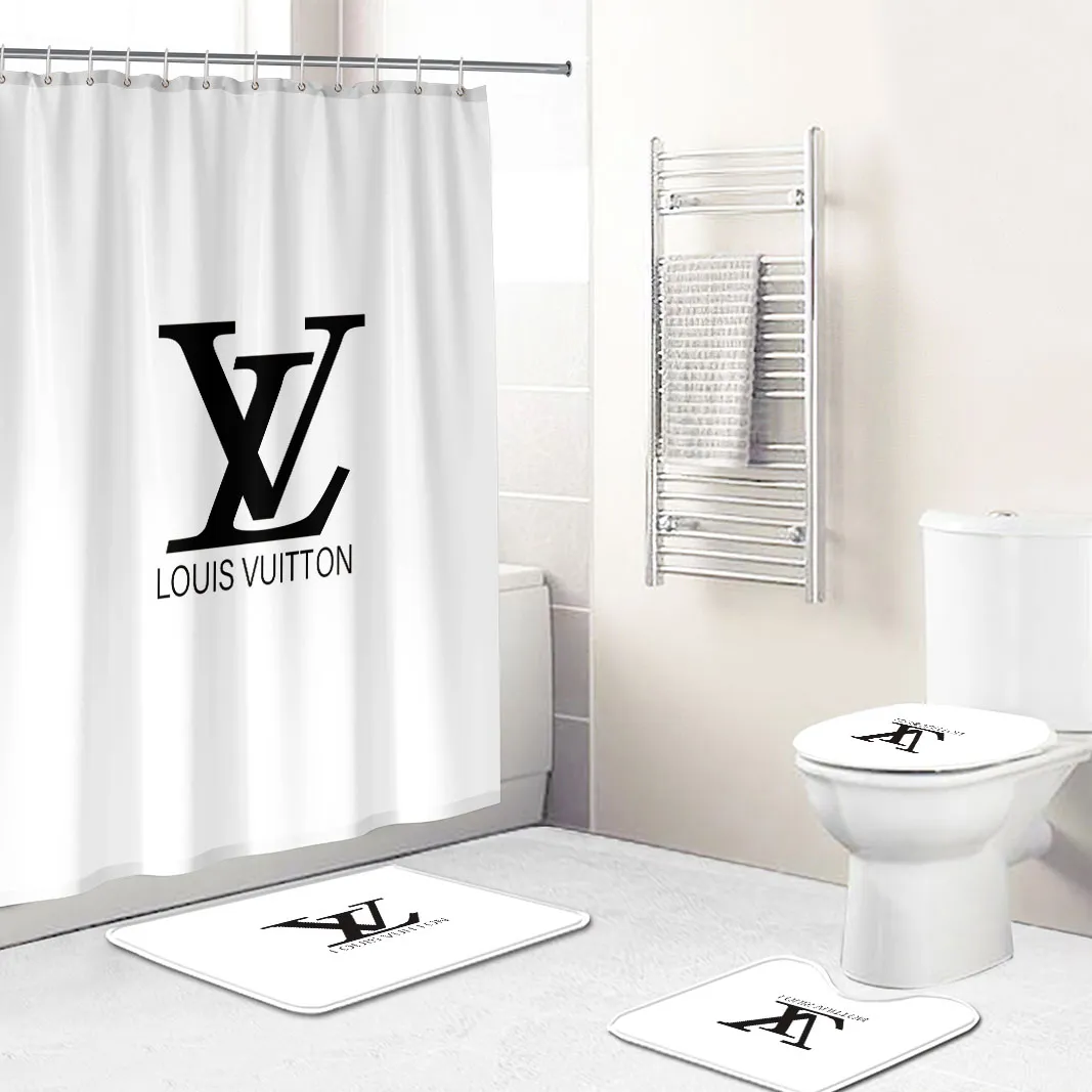 Shower curtains louis vitton black and white full bathroom sets