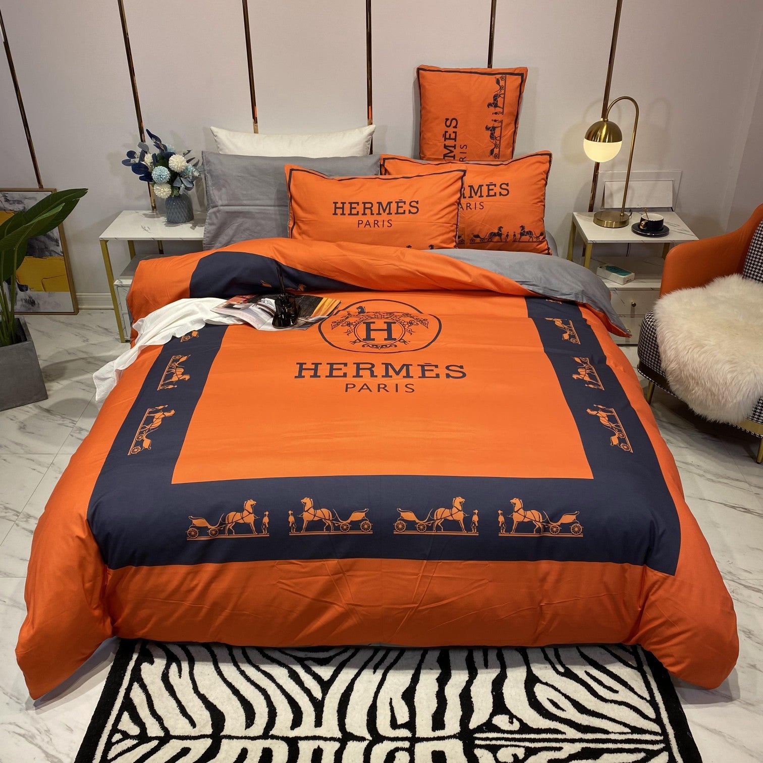 Hermes paris bedding set