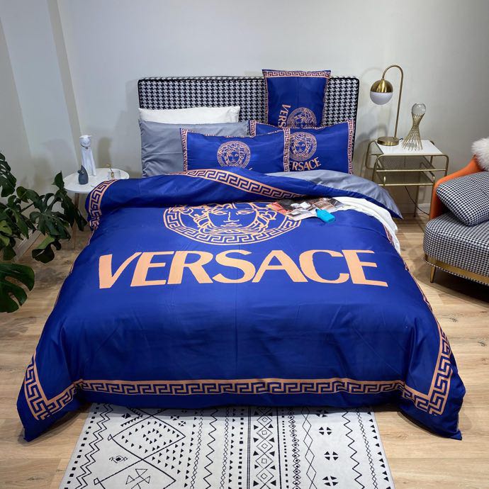 Versace blue bedding set