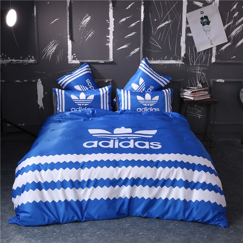 Adidas blue luxury brand bedding set bedspread duvet cover set home decor hn