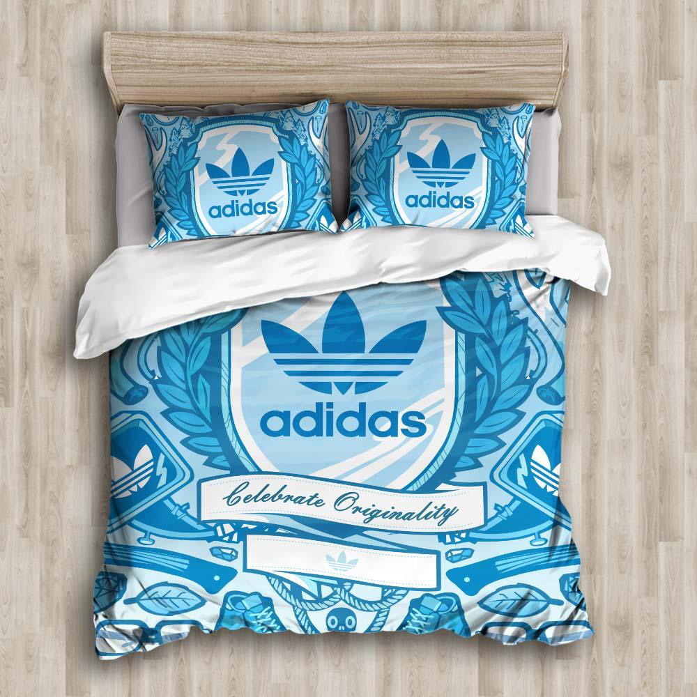Adidas luxury brand bed comforter bedspread duvet cover set home decor hn