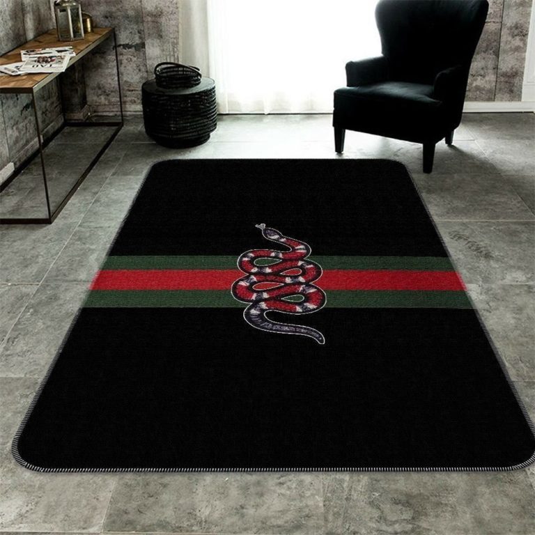 Black gucci snake vintage web gucci area rug home decor